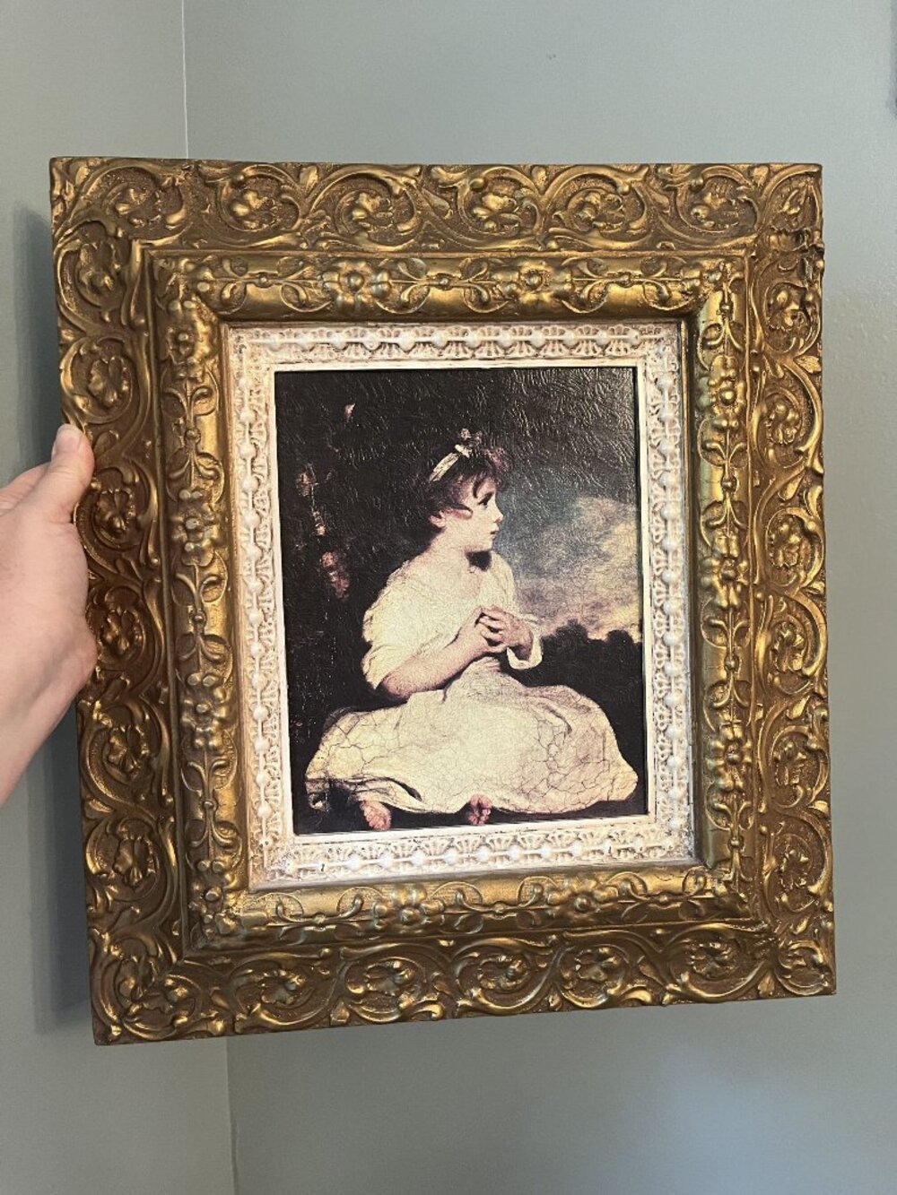 Age Of Innocence -Brush Str Print With Gold Frame 1970 - Home Interiors & Gifts